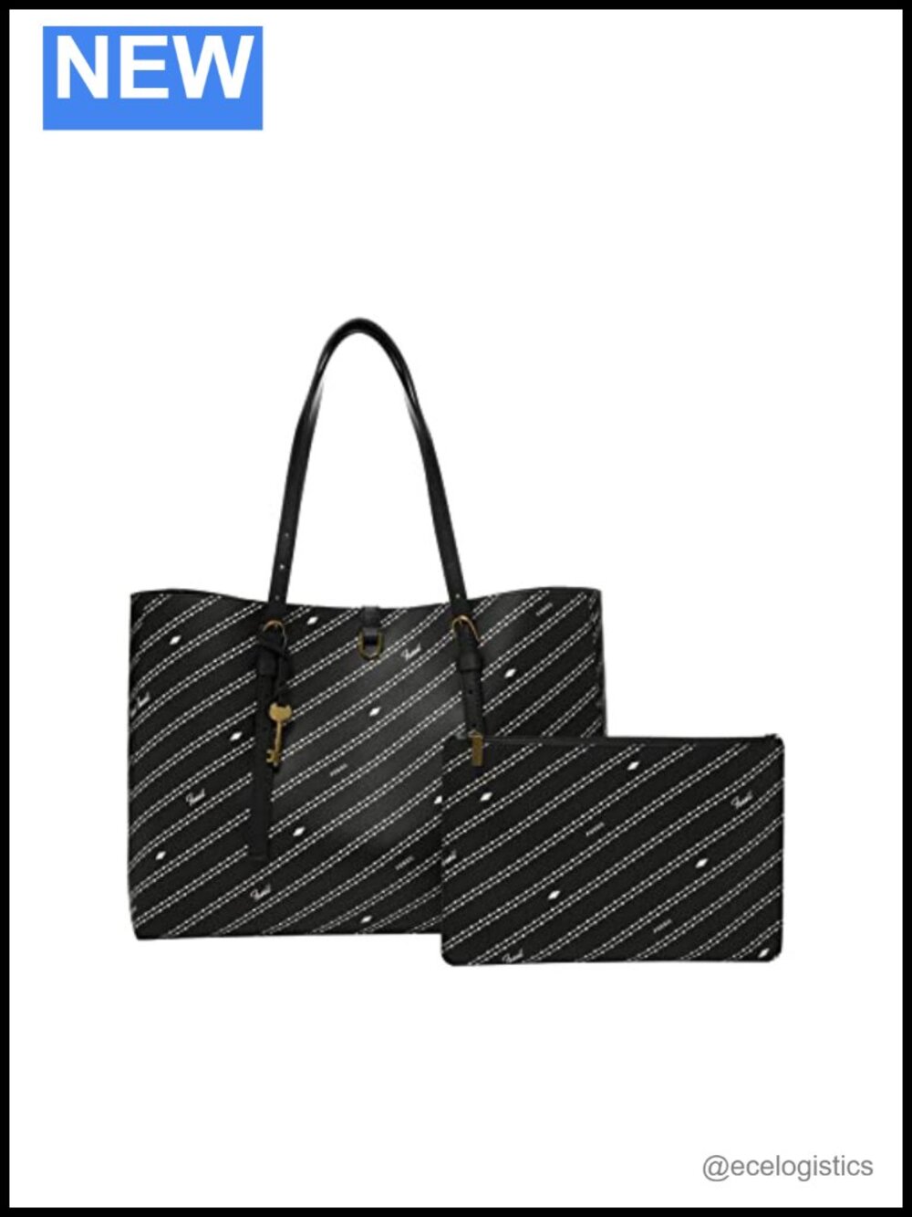 Vegan Cactus Leather Tote Bag with Magnetic Snap, Adjustable Straps